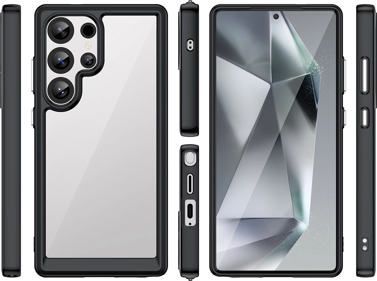 Mbështjellës Hurtel Outer Space Case për Samsung Galaxy S25 Ultra, i zi