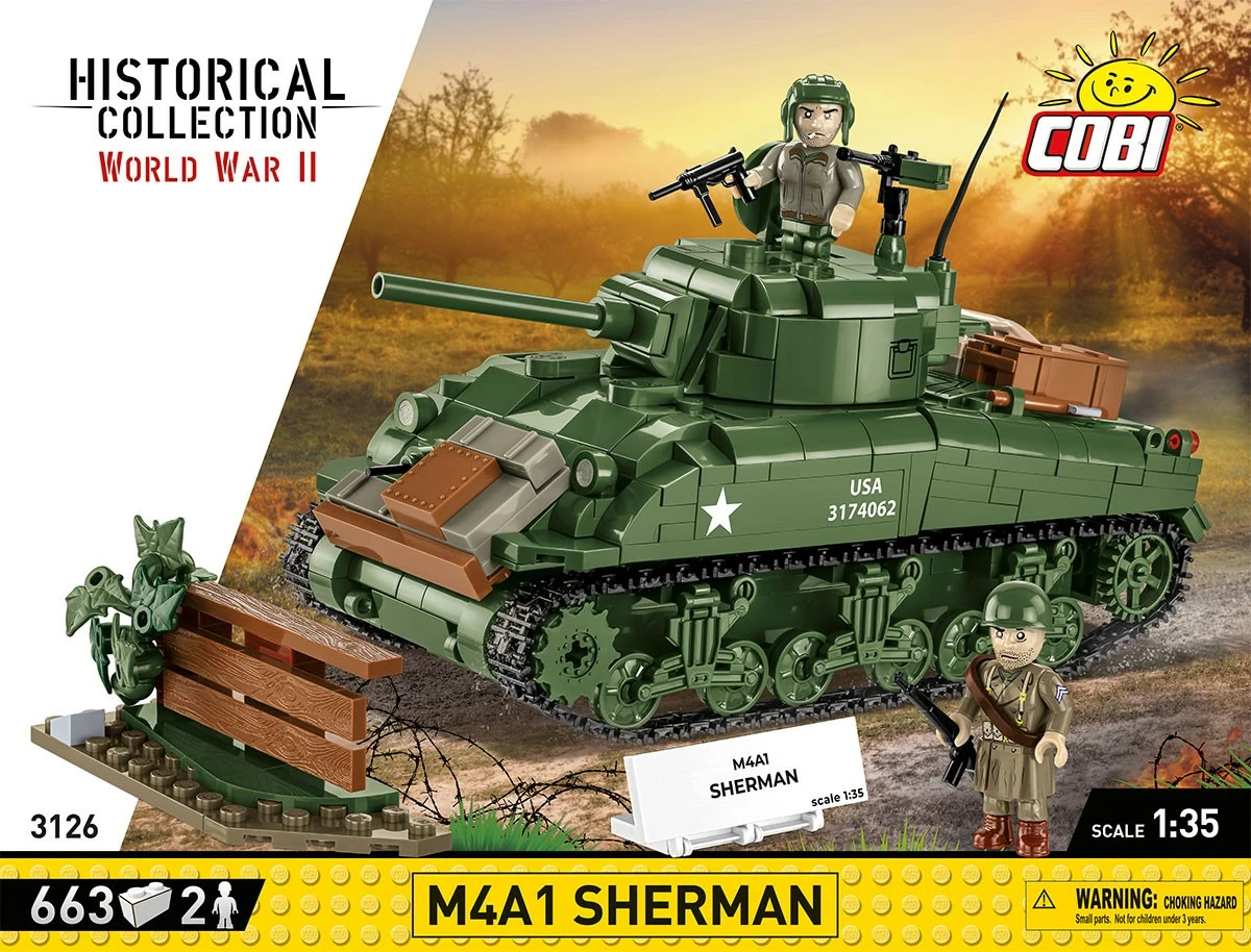 Set blloqesh Cobi M4A1 Sherman, 663 pjesë, me 2 figurina, Jeshile