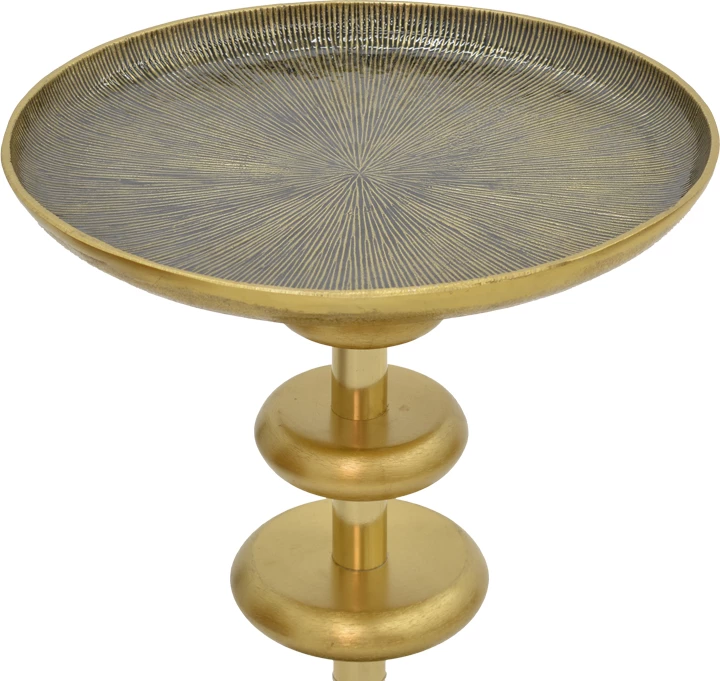 Tavolinë anësore Trego Inart metalik, ngjyrë ari-zi, D39x55cm