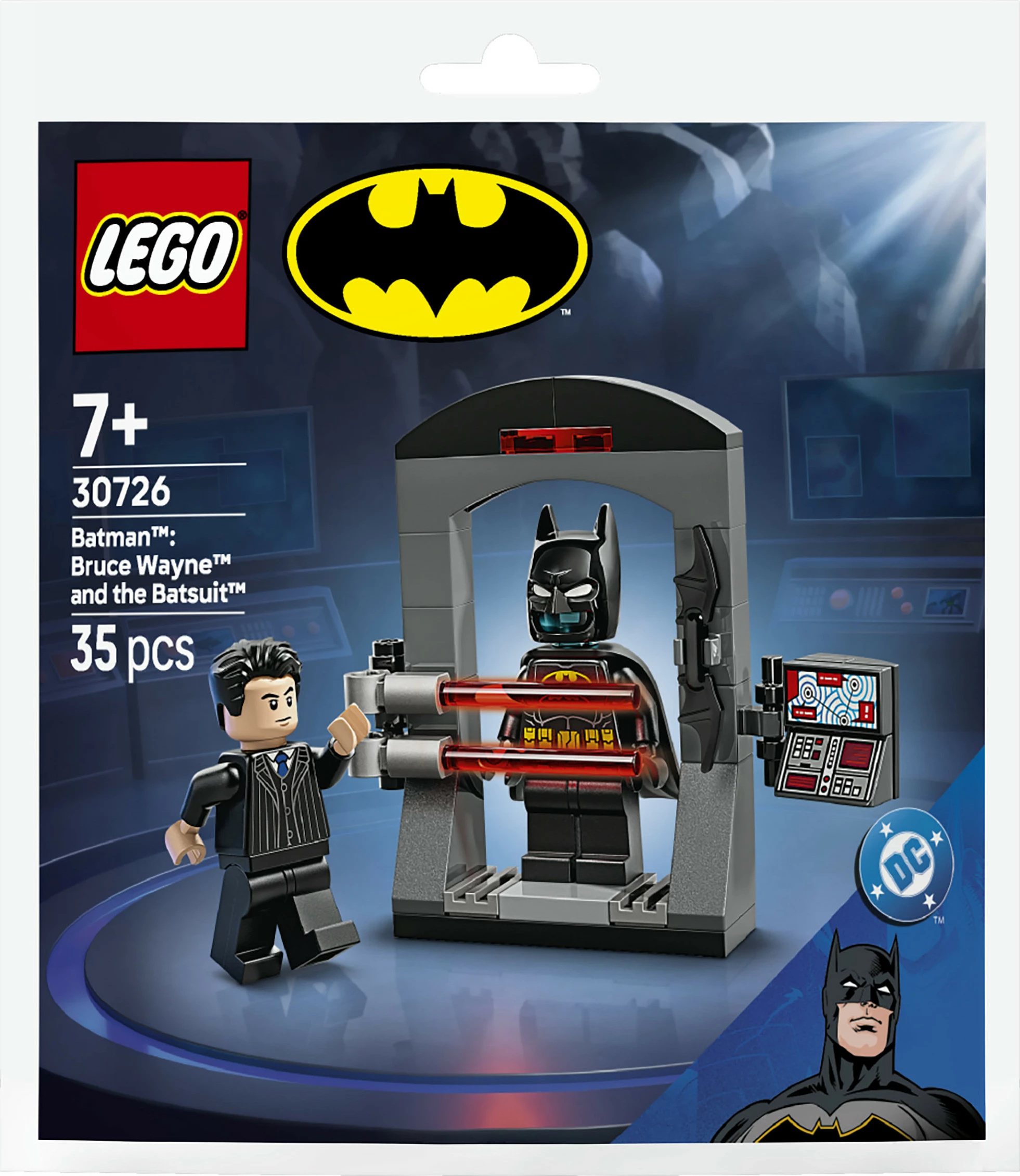Set ndërtimi LEGO Batman 30726, Bruce Wayne dhe kostumi i Batmanit, 35 copë, multikolor