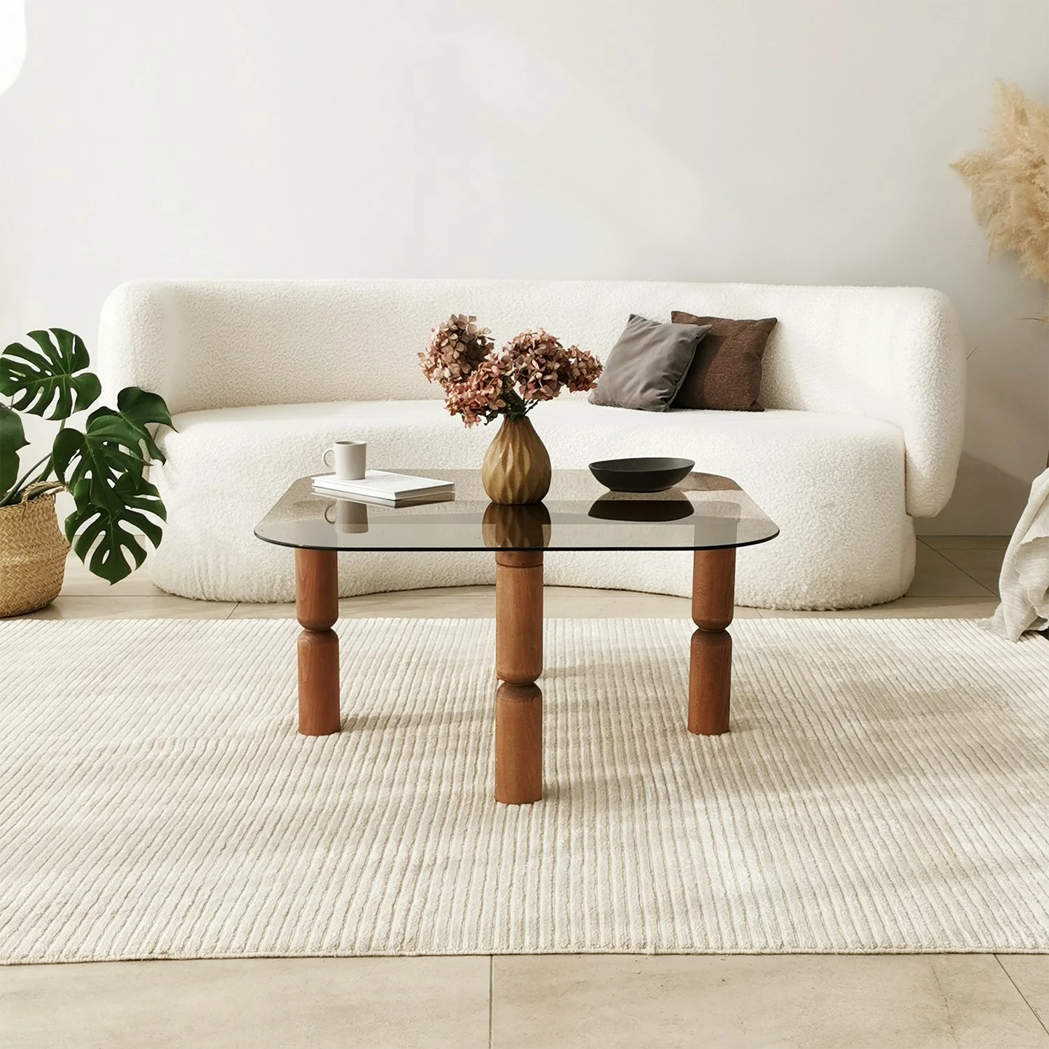 Tavolinë kafeje Hanah Home, Kei, ngjyrë arre dhe bronzi