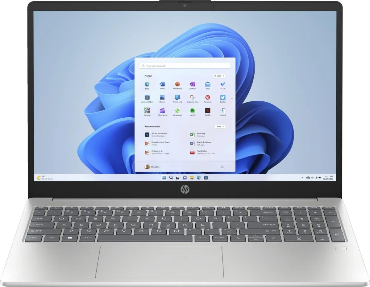 Laptop HP 15-FD0131WM, Intel Core i3-N305, 8 GB RAM, 256 GB SSD, 15.6" Full HD, Argjendtë