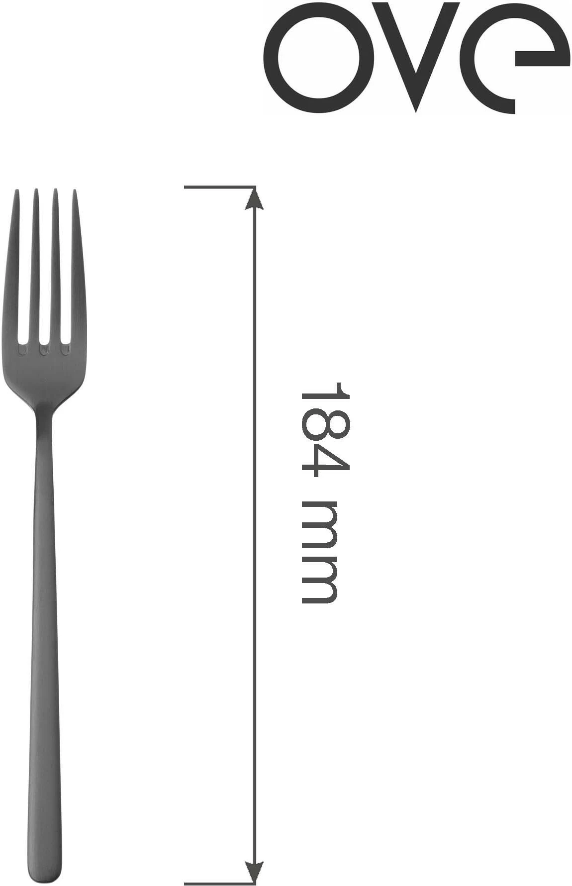 Pirun ëmbëlsire OVE Amarone Black 184 mm, i zi, set 12 copë