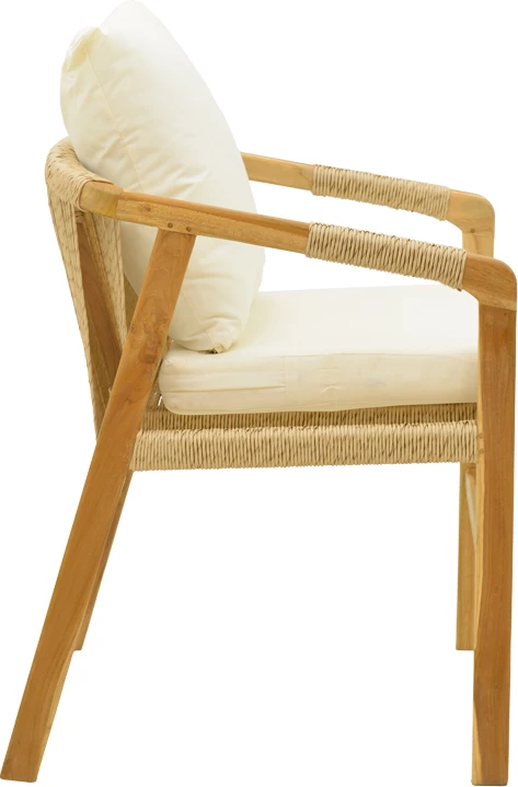 Karrige Cuerda, dru teak, litar pe, ngjyrë natyrale, 55x60x80cm