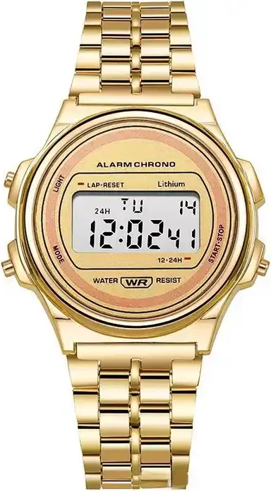 Orë dore digjitale për meshkuj dhe femra 2519A, e artë