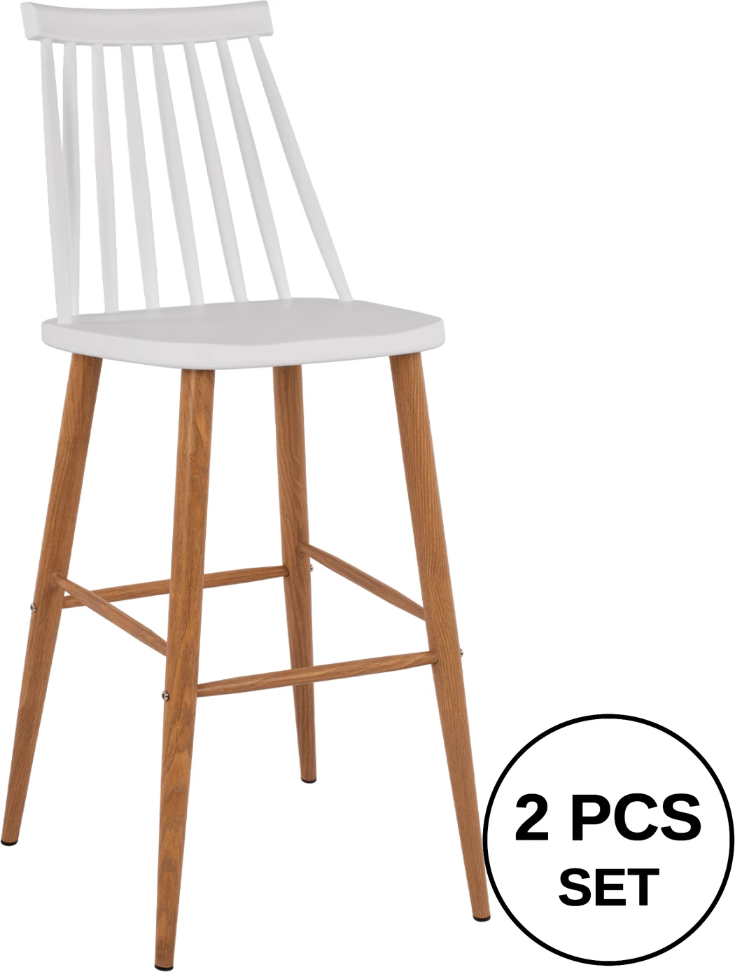 Karrige për bar Vanessa, ngjyrë e bardhë, FH8459.01, 43x49x107 cm, set prej 2 copë