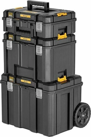 Set kuti veglash me rrota Dewalt TSTAK, 3 copë, zi/verdhe