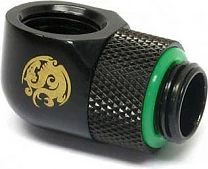 Adapter 90° Bitspower G1/4 AG në G1/4 IG, rrotullues, zi mat