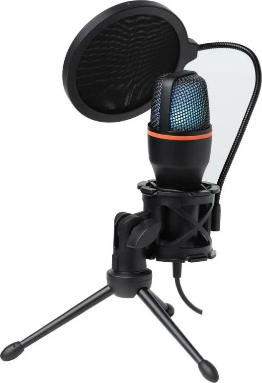 Mikrofon USB Art AC-02 kondensator me LED RGB, me tripod e pop filter, i zi