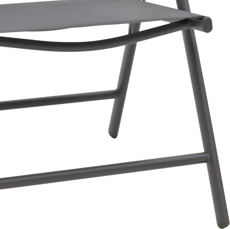 Karrige për kopsht Candor metalike dhe tekstilene gri 65x56x106cm