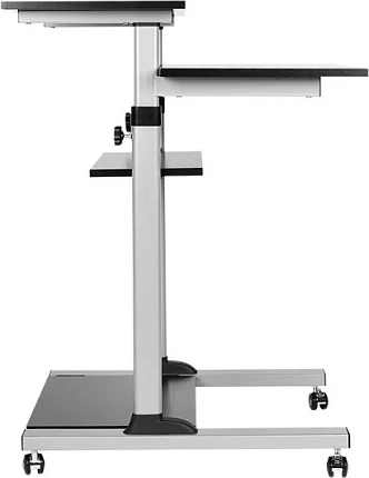 Stacion pune sit-stand LogiLink, mobil me rrota, lartësi e rregullueshme, e zezë/hiri