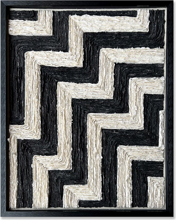 Pikturë dekorative Earth Craft, letër, xham, ngjyrë e zezë dhe bezhë, 80x100x4cm