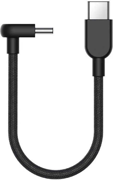 Kabllo USB-C në USB-C Xiaomi 3A 10cm 60W e opletuar me konektor të kthyer, e zezë
