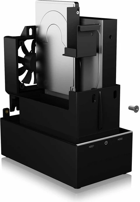 Kasë e jashtme RAID ICYBOX IB-RD3621-C31 për 2x 2.5"/3.5" SATA HDD/SSD, USB-C (USB 3.2 Gen 2 10 Gbit/s), e zezë