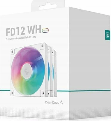 Ventilator PC Deepcool FD12 ARGB R-FD12-WHAPN3-G 120mm 4-pin PWM 3-pack i bardhë