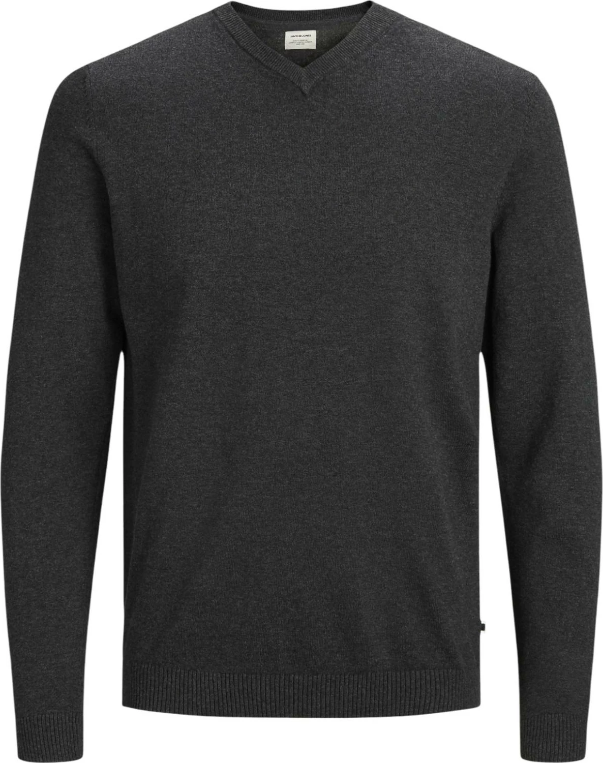 Xhemper për meshkuj Jack & Jones JJEBASIC KNIT V-NECK NOOS, gri e errët