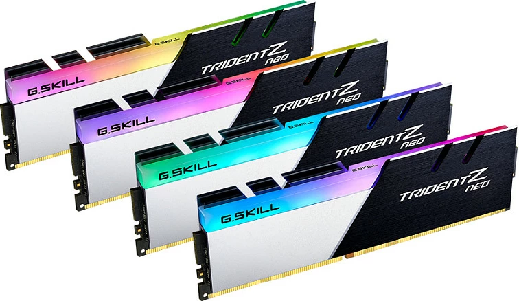 RAM Memorje G.Skill Trident Z Neo F4-3600C18Q-128GTZN, 128GB (4x32GB) DDR4 3600MHz, RGB, e zezë/argjendtë
