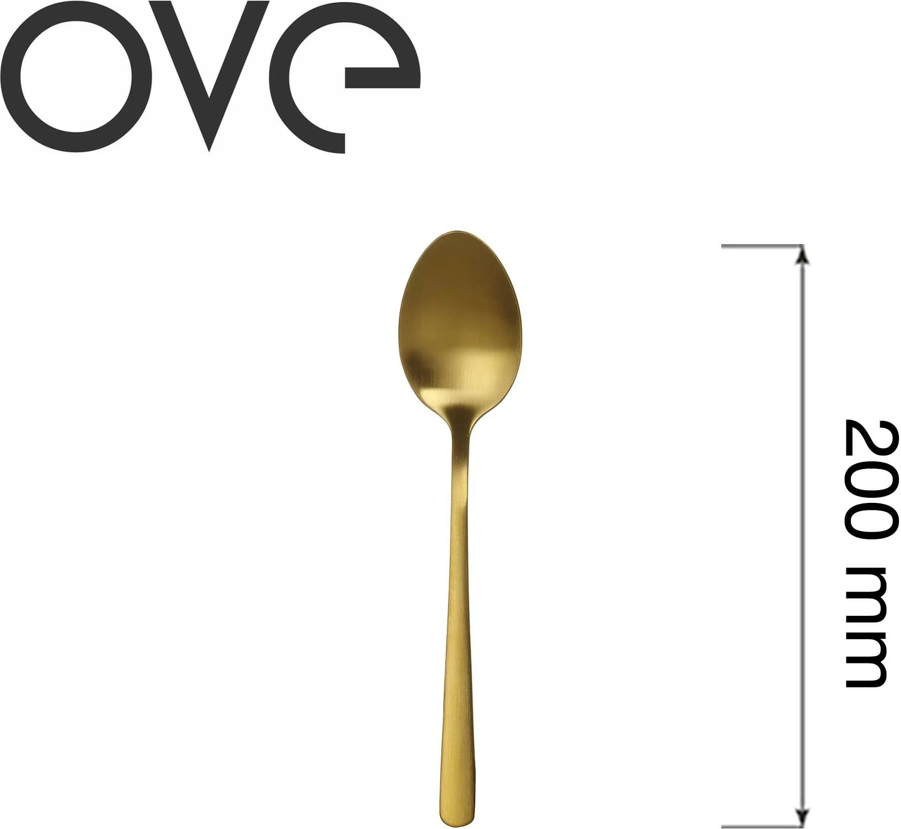 Lugë çaji OVE Fjord Gold 147 mm, ari, set 12 copë