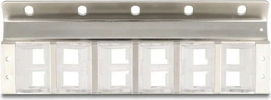 Mbajtës Keystone DeLOCK 12 porta i pjerrët, për rack 10"/19", argjend