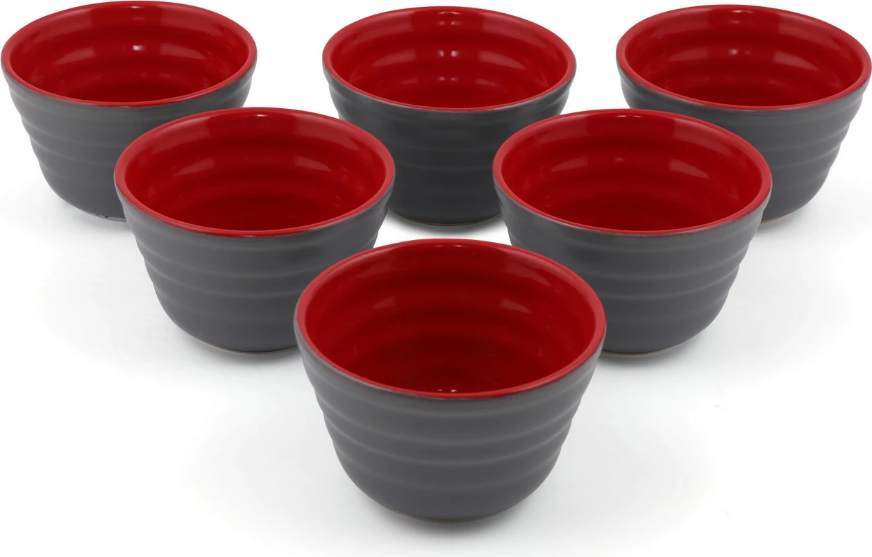 Set tasash qeramike (6 copë), Hermia Concept, gri dhe e kuqe, ST514006F469A0000000ACD100