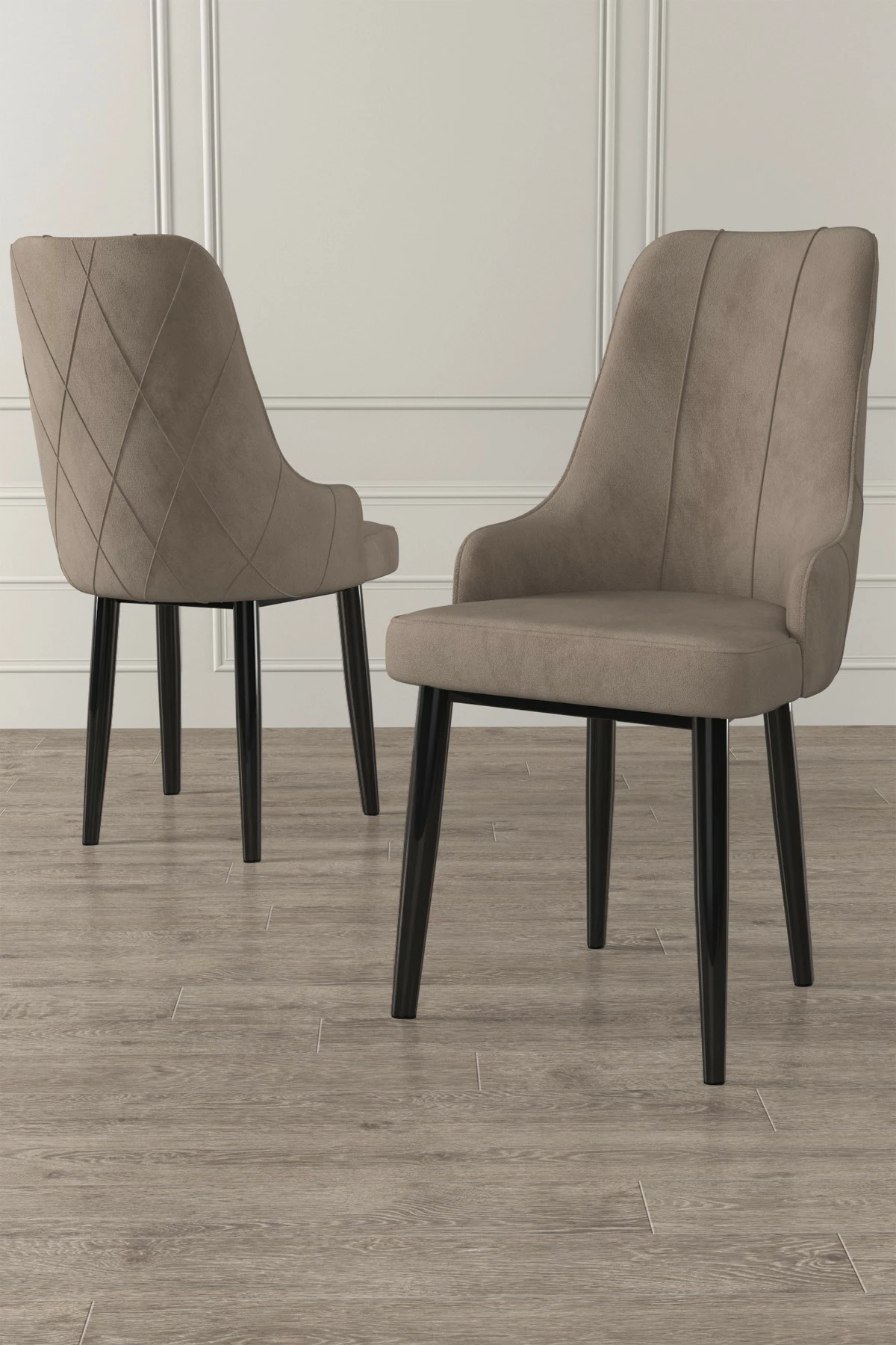 Set karrigash (2 copë) Hanah Home, Trex, kapuçino, e zezë