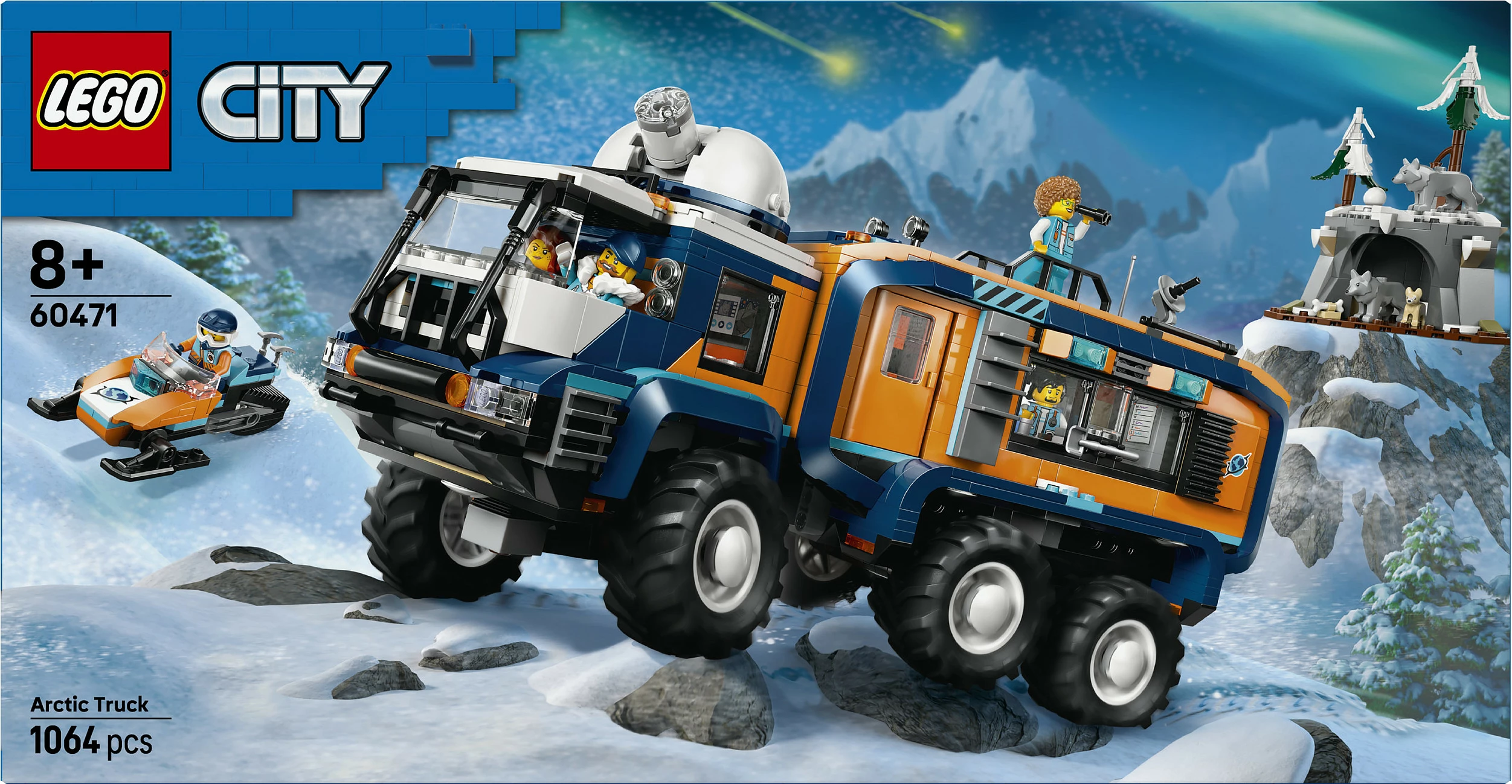 Set ndërtimi LEGO City 60471 Arctic Explorer Science Lab Truck, 1064 copë, multikolor