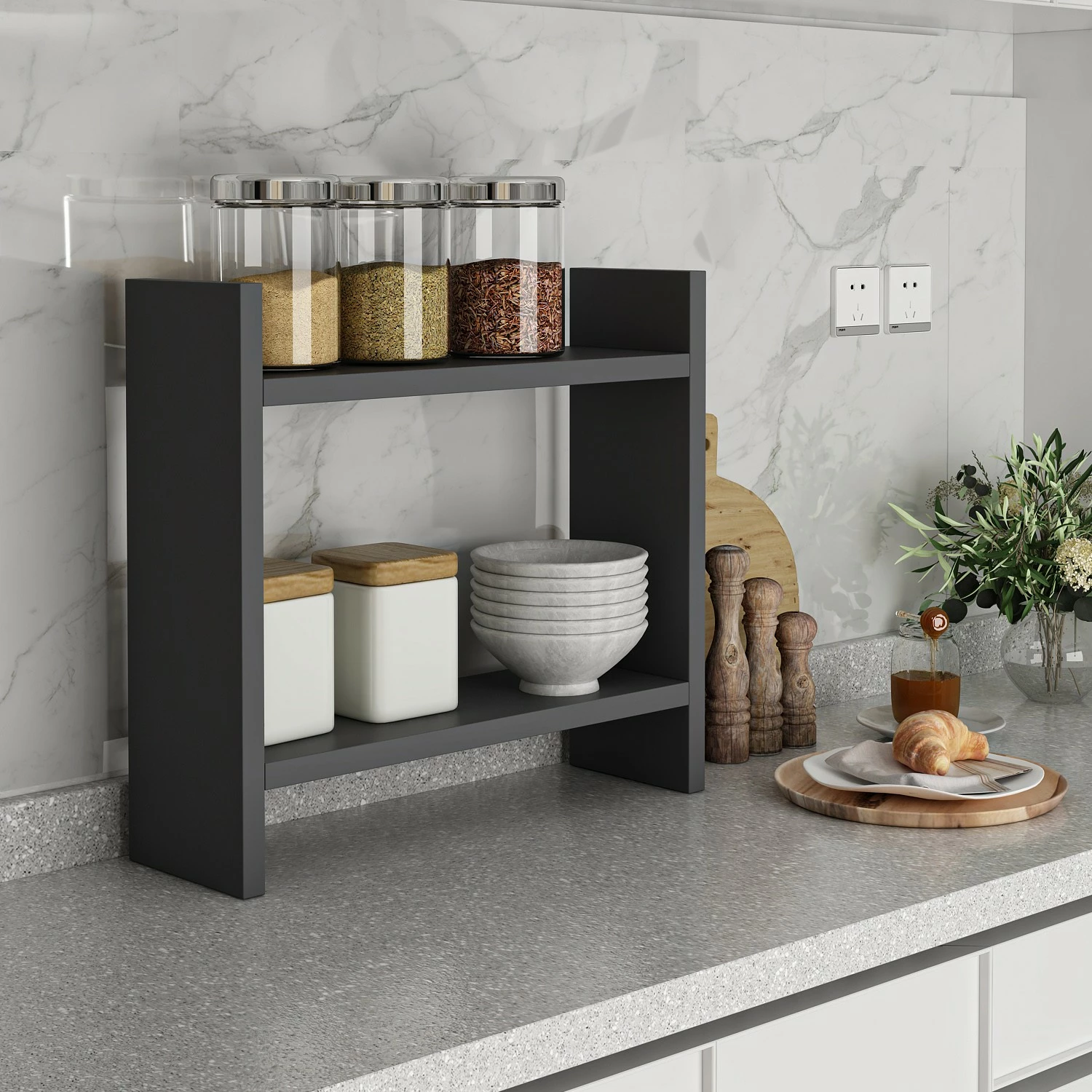 Raft kuzhine Denver, ngjyrë antracit