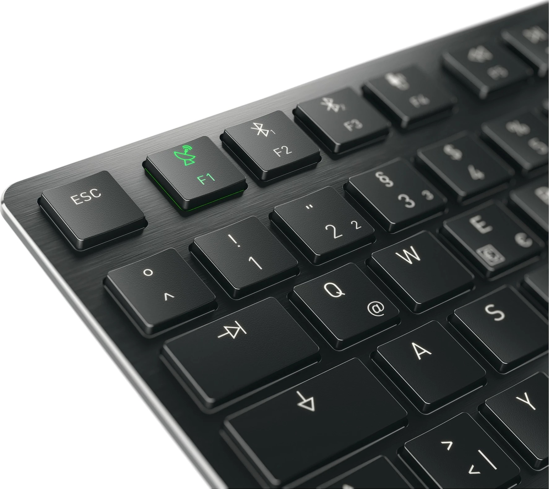 Tastierë mekanike Cherry KW X ULP 2.0 MINI, 75%, USB-C + RF 2.4GHz + Bluetooth 5.2, QWERTZ gjerman, LED i bardhë, e zezë