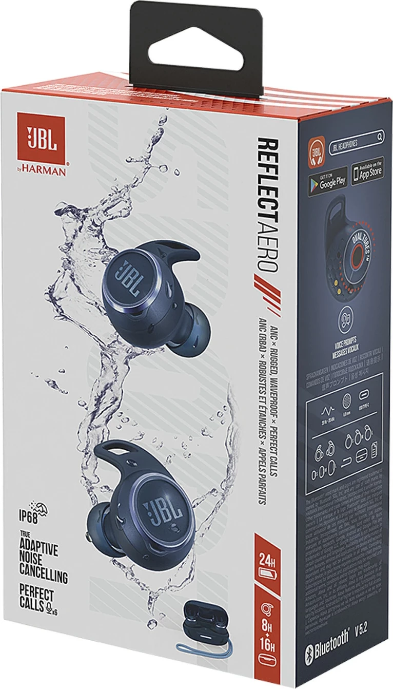 Kufje JBL Reflect Aero TWS, True Wireless, ANC, IP68, 24 orë bateri, Blu
