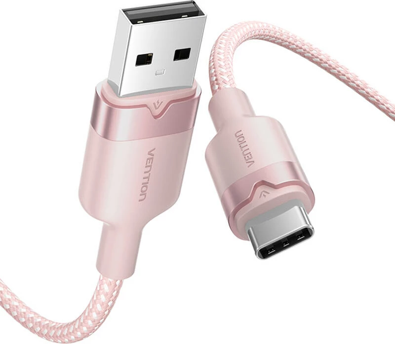 Kabllo USB 2.0 A në USB-C Vention CTNPH, 2m, Rozë