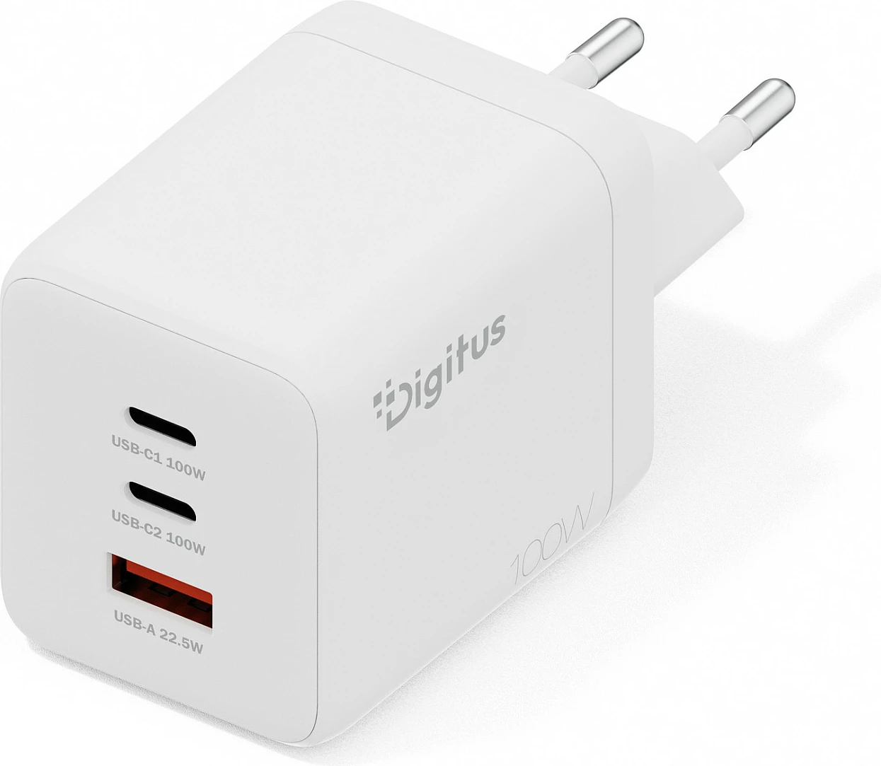 Karikues USB Digitus GaN 100W, 2x USB-C, 1x USB-A, i bardhë