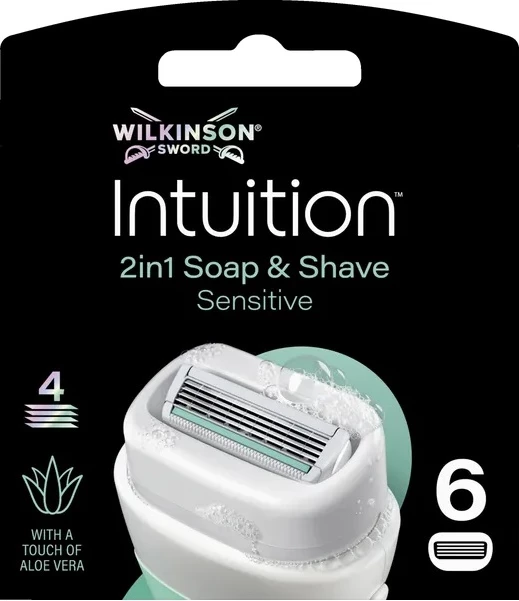 Rezervë për brisk rroje për femra Wilkinson Intuition Sensitive 4-blade, 6 copë
