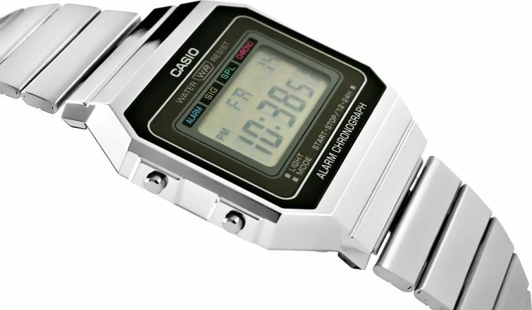 Orë dore uniseks Casio A700WE-1AEF, argjendtë, me kuti