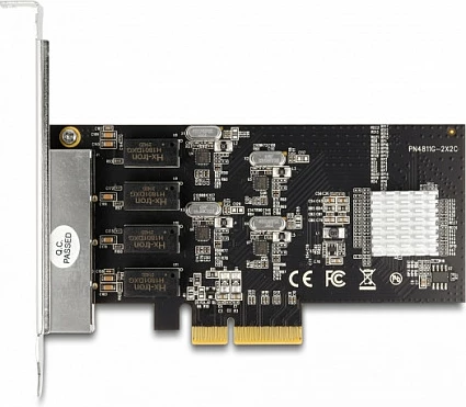 Kartelë rrjeti PCIe DeLOCK RTL8111, 4x Gigabit RJ45, PCIe 2.0, e argjendtë