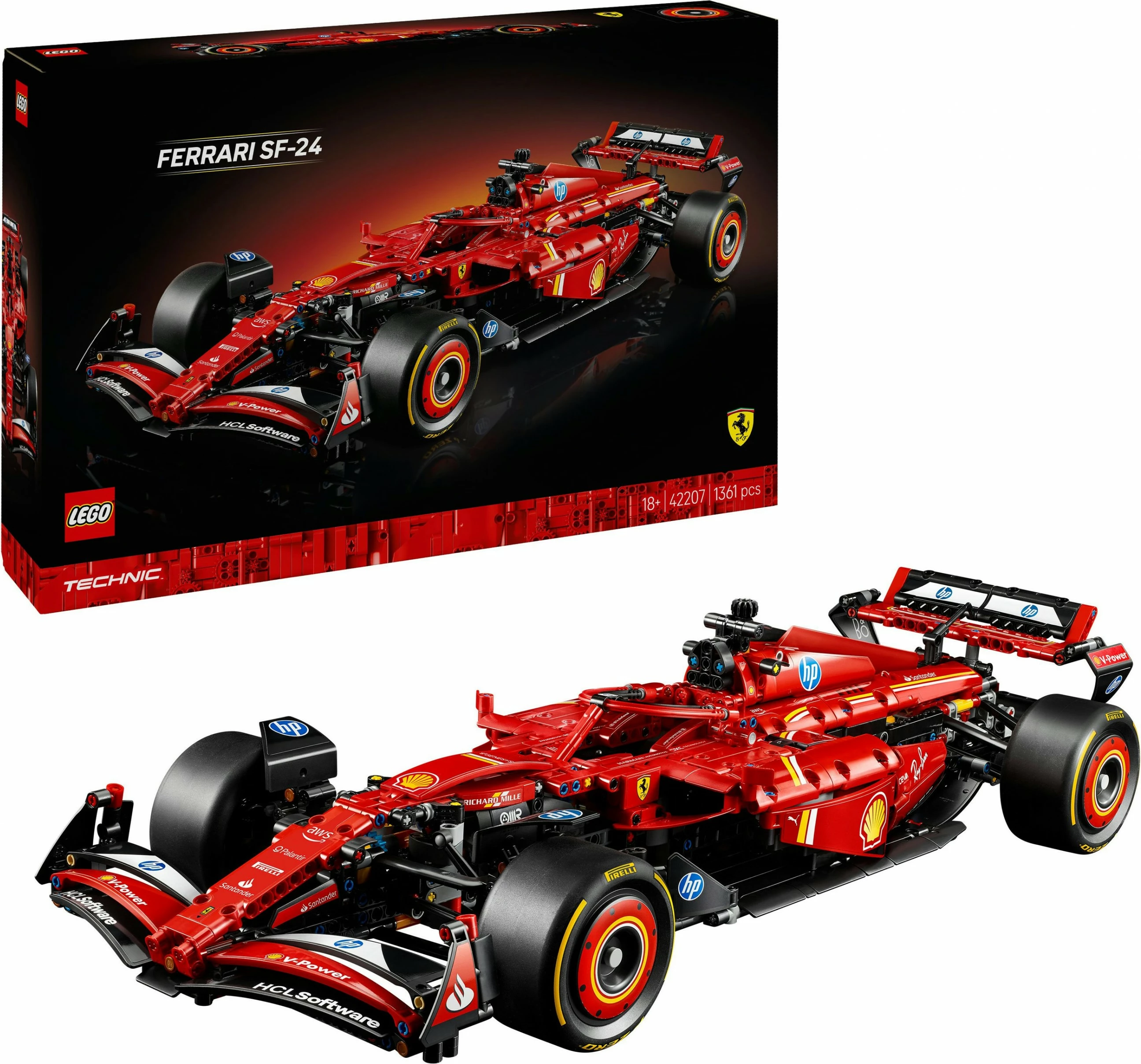 Set ndërtimi LEGO Ferrari SF-24 F1, 1361 pjesë, plastikë, shumëngjyrësh