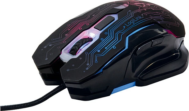 Maus gaming LogiLink, USB, 6 butona, 2400 DPI, zi me blu