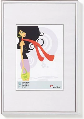 Kornizë foto Walther New Lifestyle 13x18 cm, për foto 9x13 cm, plastikë, argjend
