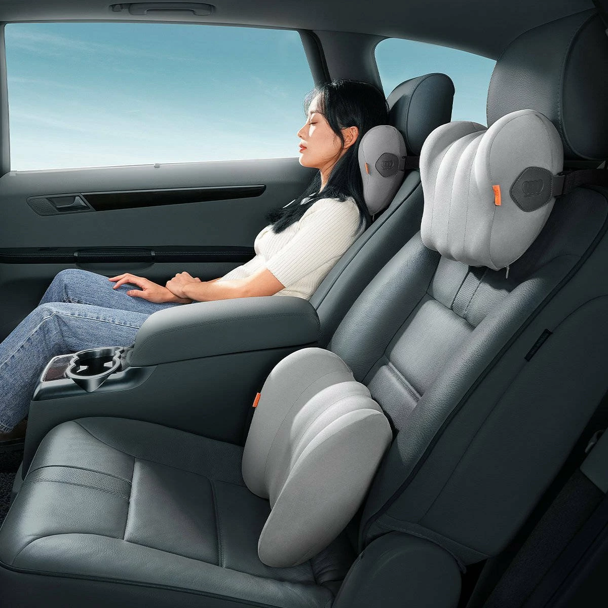 Jastëk mbështetës për kokë sedilje veture Baseus Comfort Ride CNTZ000013, memory foam, gri