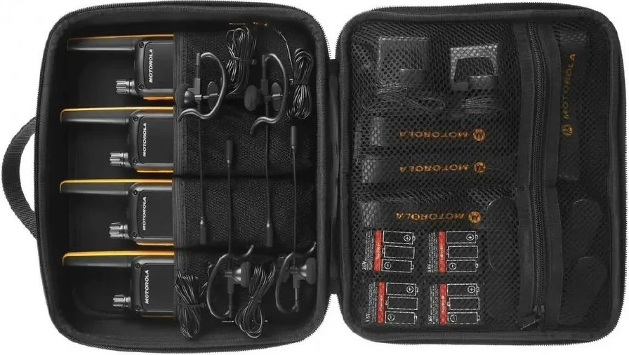Radio komunikimi MOTOROLA T82 Extreme QUAD PMR446, rreze deri 10 km, IPX4, set 4 copë, zi/verdhe