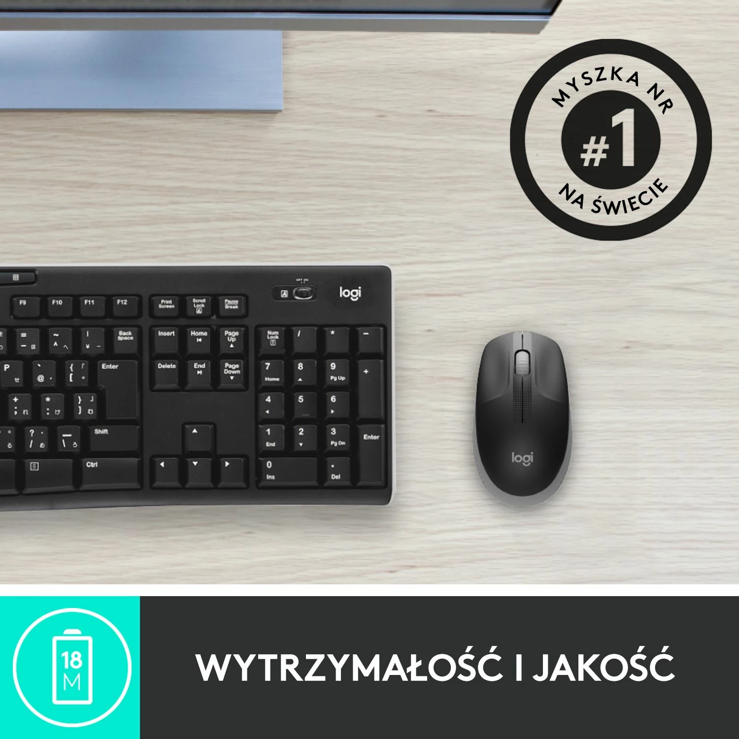 Maus wireless Logitech M190 Full-size (910-005906) 1000 DPI USB, zi/gri