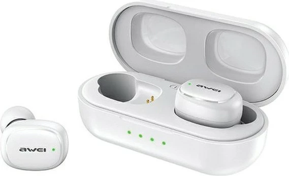 Kufje AWEI T13 Pro TWS, Bluetooth 5.1, me stacion karikimi, të bardha