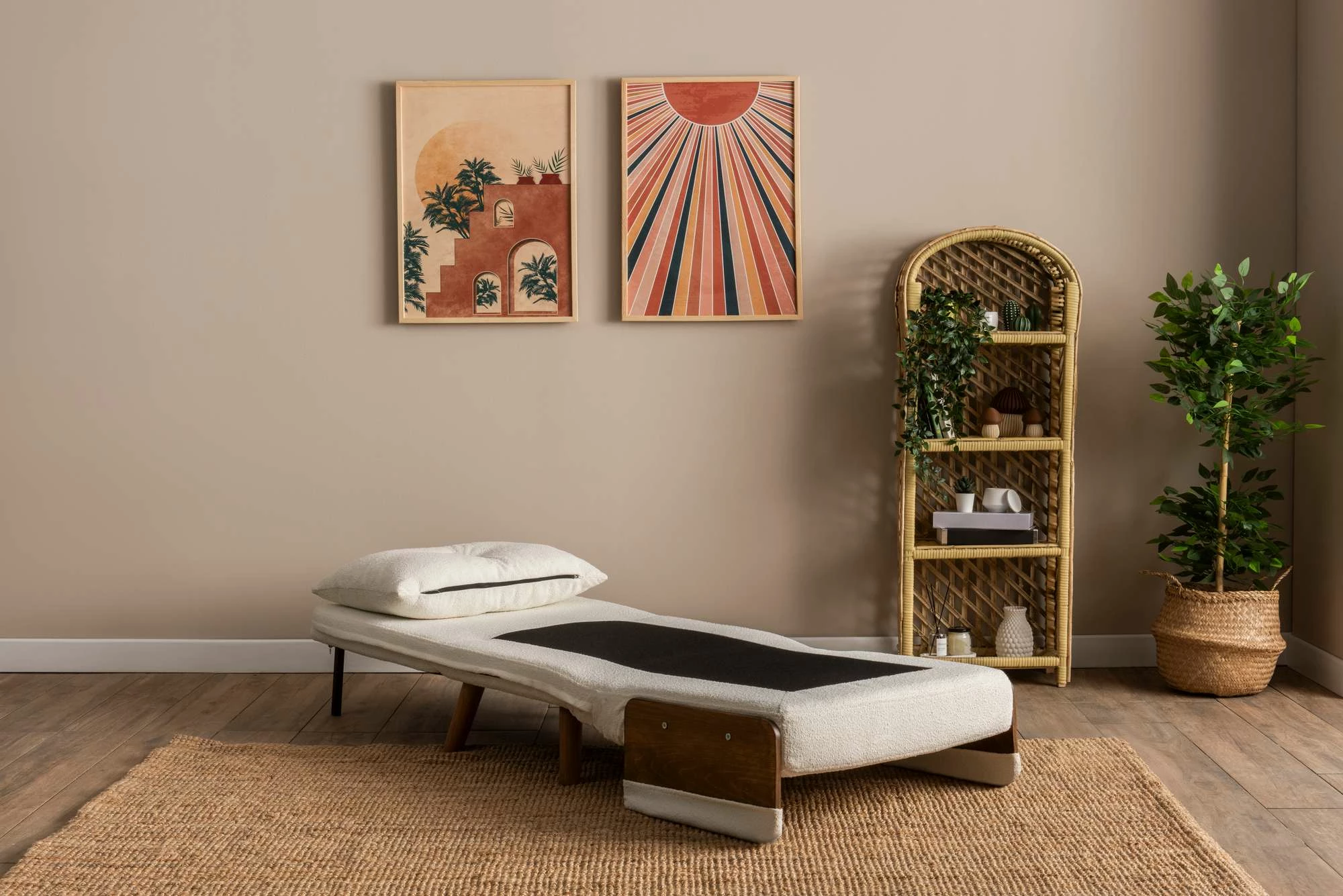 Krevat-karrige një vendës, Atelier del Sofa, Cosmo Single, material teddy, e bardhë