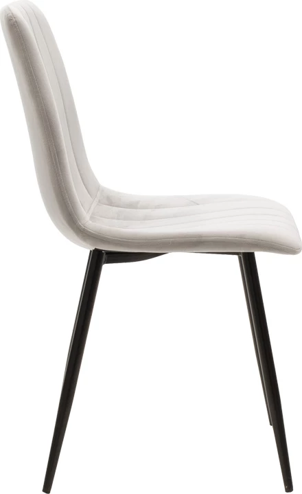 Karrige Noor kadife gri me këmbë metalike të zeza, set prej 4 copash, 44x53x86cm