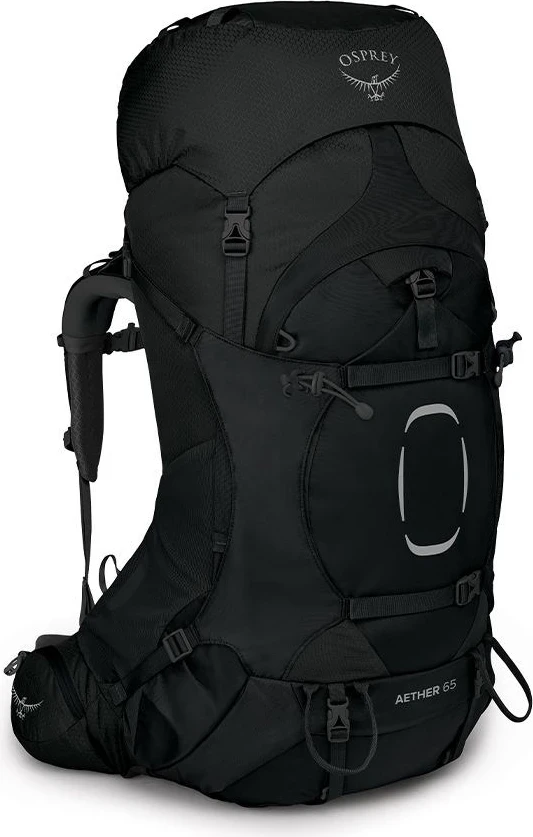 Çantë shpine Osprey Aether 65, 68 L, e zezë