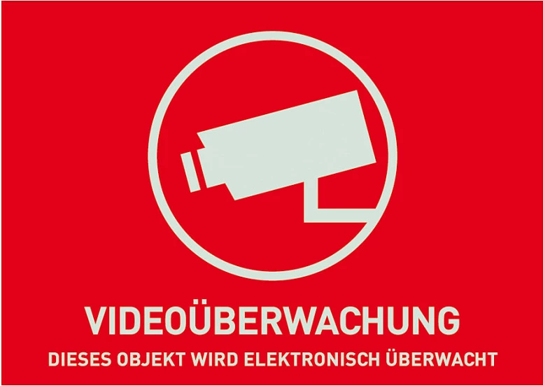 Ngjitëse paralajmëruese ABUS AU1321, mbikëqyrje me video, 74x52.5 mm, e kuqe