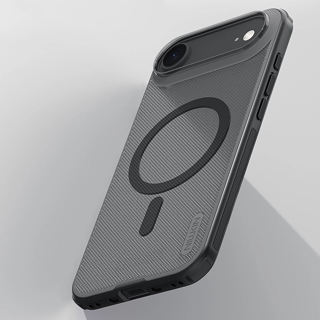 Mbështjellës, Nillkin, Super Frosted Shield Pro, për iPhone 17 Air, MagSafe kompatibil, PC+TPU, transparent e zezë