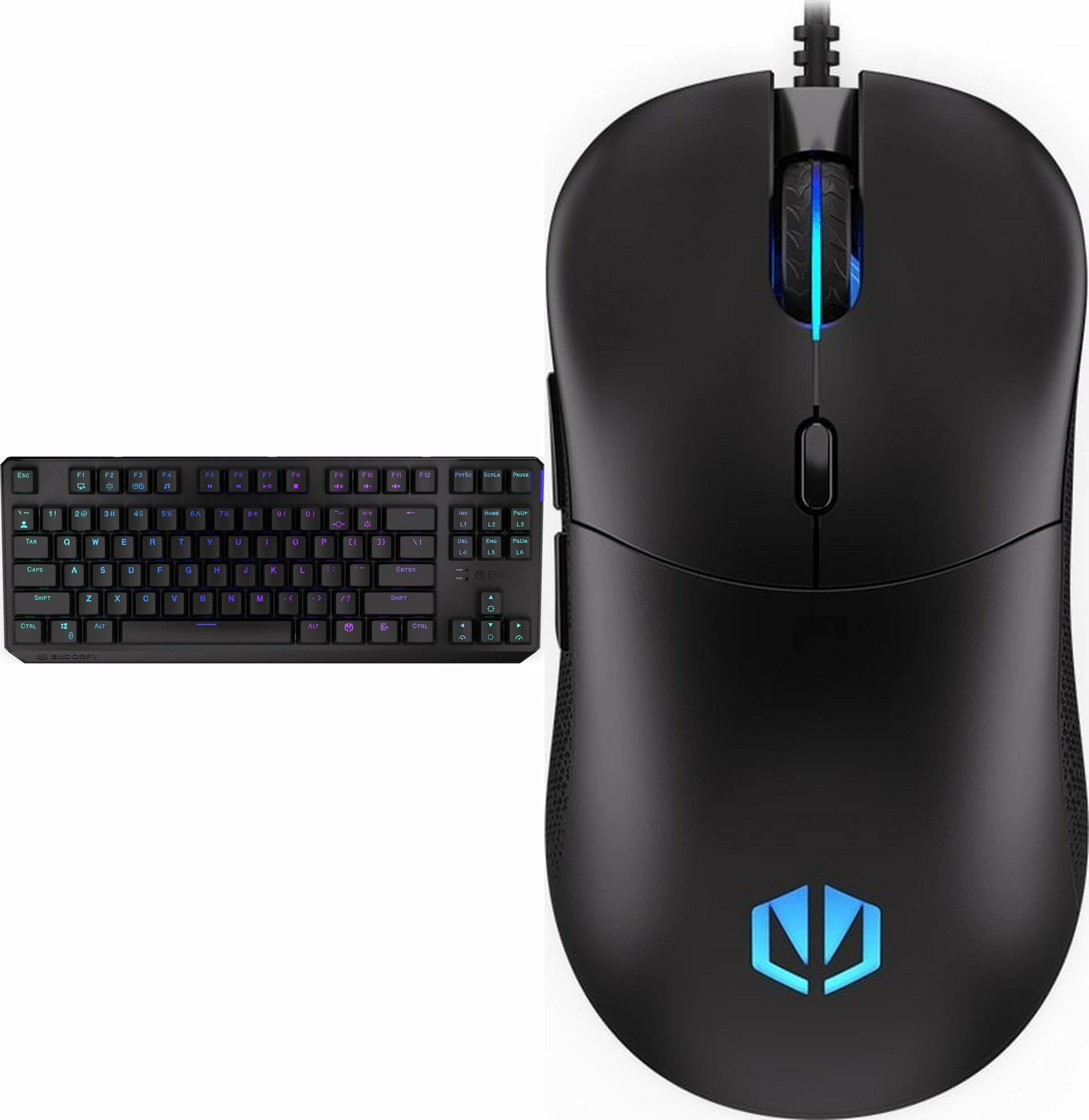 Tastierë mekanike wireless, Endorfy Thock TKL Wireless Red EY5A080, Kailh Box Red, RGB, US (TKL 80%), set me Maus GEM Plus (e zezë)