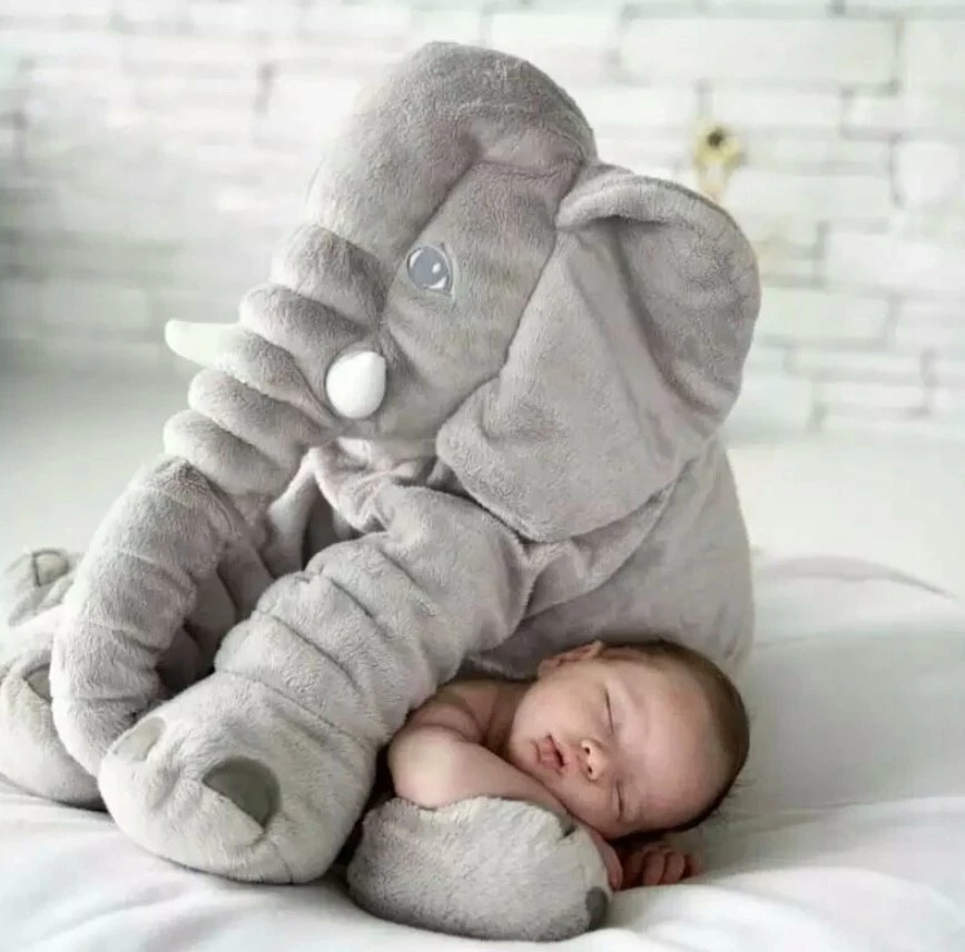 Jastëk lodër pelushi elefant, Gotel B48L, 70 cm, gri