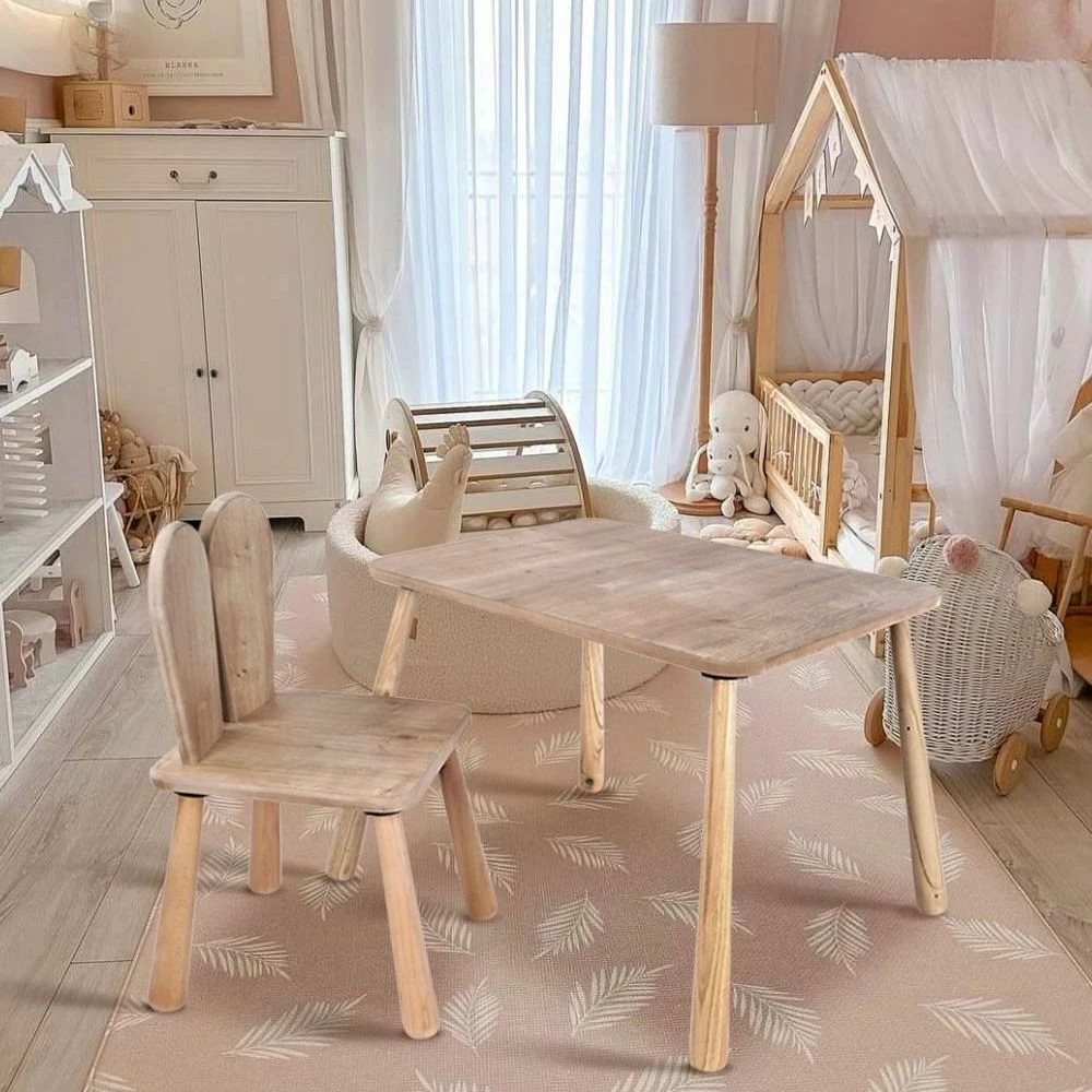 Set tavoline për fëmijë Skye Decor, BLTYZ-AKTV061, 12 pjesë, ngjyrë lisi