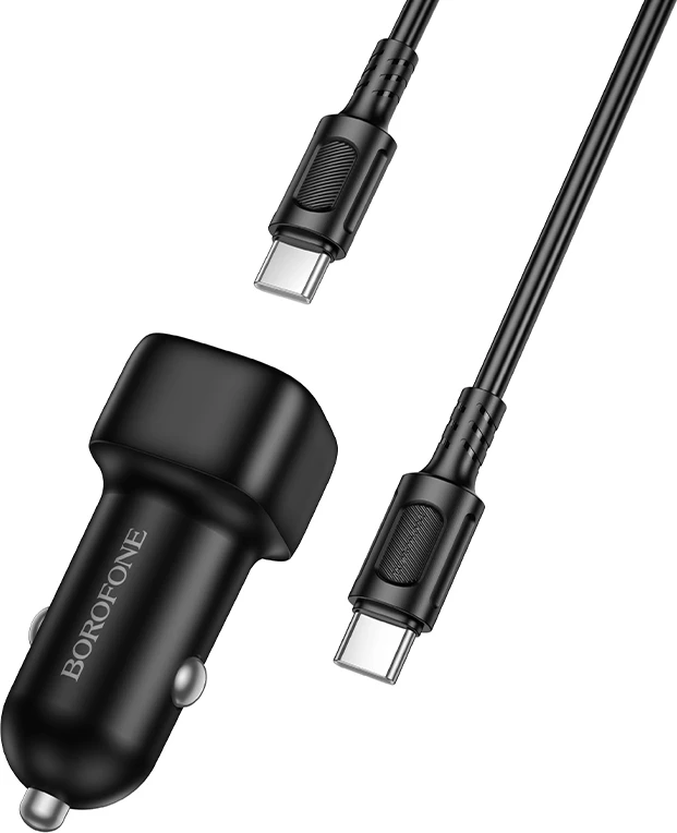 Karikues veture BOROFONE BZ34A PD 20W QC 3.0 me kabllo Type-C në Type-C 1m, i zi